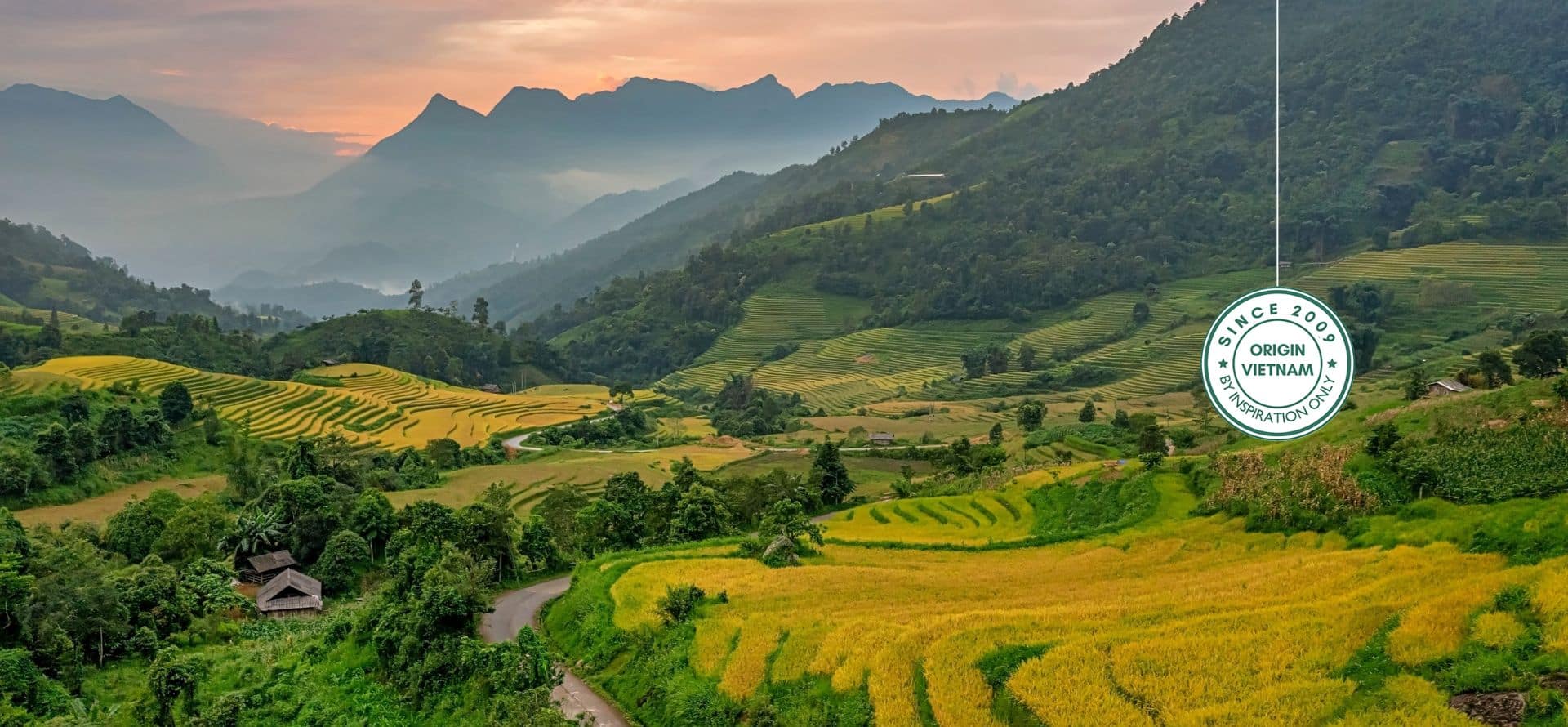 Y Linh Ho Village with terraced fields and mountain views in Sapa